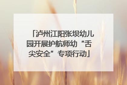 泸州江阳张坝幼儿园开展护航师幼“舌尖安全”专项行动