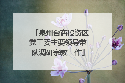 泉州台商投资区党工委主要领导带队调研宗教工作