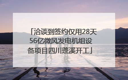洽谈到签约仅用28天 56亿微风发电机组设备项目四川蓬溪开工