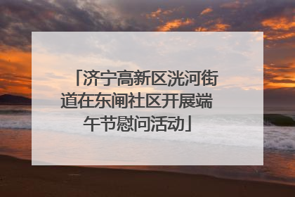 济宁高新区洸河街道在东闸社区开展端午节慰问活动