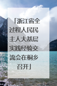 浙江省全过程人民民主人大基层实践经验交流会在桐乡召开