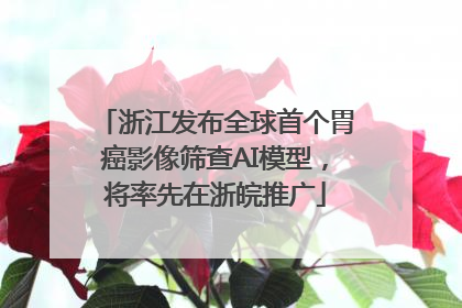 浙江发布全球首个胃癌影像筛查AI模型，将率先在浙皖推广