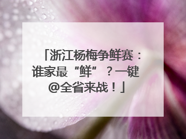 浙江杨梅争鲜赛：谁家最“鲜”？一键@全省来战！