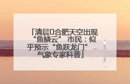 清晨﻿合肥天空出现“鱼鳞云” 市民：似乎预示“鱼跃龙门” 气象专家科普