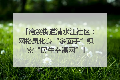 湾溪街道清水江社区：网格员化身“多面手”织密“民生幸福网”