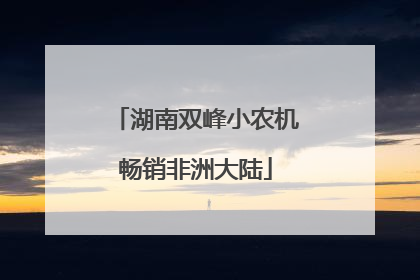 湖南双峰小农机畅销非洲大陆