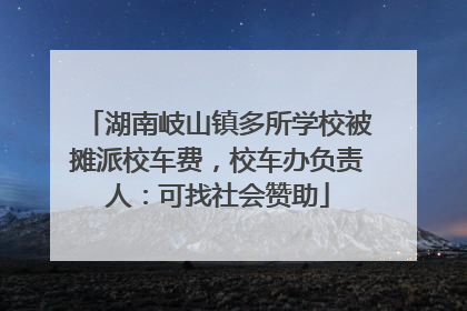 湖南岐山镇多所学校被摊派校车费，校车办负责人：可找社会赞助