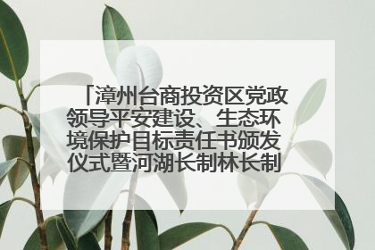 漳州台商投资区党政领导平安建设、生态环境保护目标责任书颁发仪式暨河湖长制林长制工作会议召开