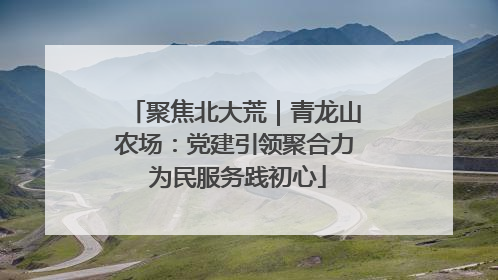 聚焦北大荒｜青龙山农场：党建引领聚合力 为民服务践初心