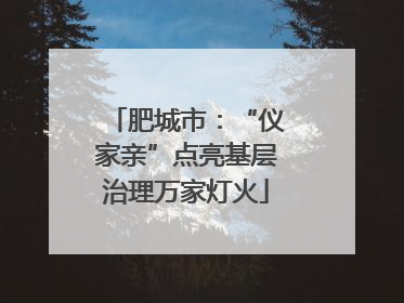 肥城市：“仪家亲”点亮基层治理万家灯火