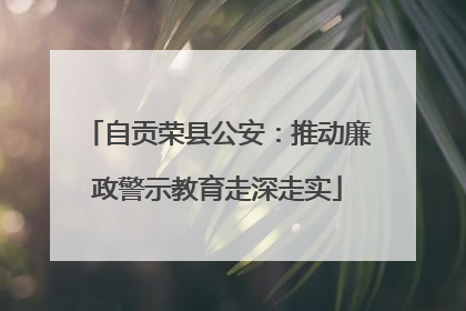 自贡荣县公安：推动廉政警示教育走深走实