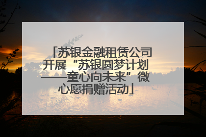 苏银金融租赁公司开展“苏银圆梦计划——童心向未来”微心愿捐赠活动