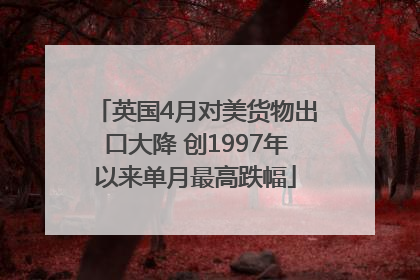 英国4月对美货物出口大降 创1997年以来单月最高跌幅