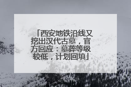 西安地铁沿线又挖出汉代古墓，官方回应：墓葬等级较低，计划回填
