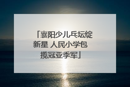 襄阳少儿乓坛绽新星 人民小学包揽冠亚季军