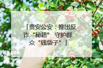 贵安公安：推出反诈“秘籍” 守护群众“钱袋子”