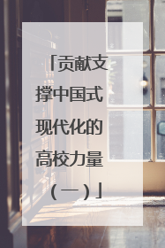 贡献支撑中国式现代化的高校力量（一）