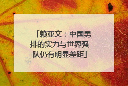 赖亚文：中国男排的实力与世界强队仍有明显差距