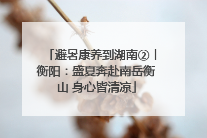 避暑康养到湖南②丨衡阳：盛夏奔赴南岳衡山 身心皆清凉