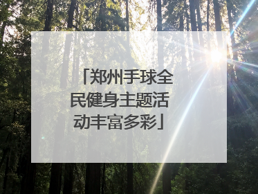 郑州手球全民健身主题活动丰富多彩
