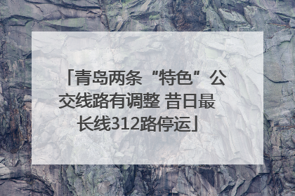 青岛两条“特色”公交线路有调整 昔日最长线312路停运