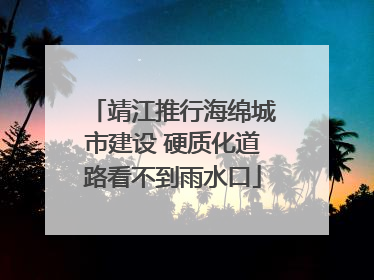靖江推行海绵城市建设 硬质化道路看不到雨水口