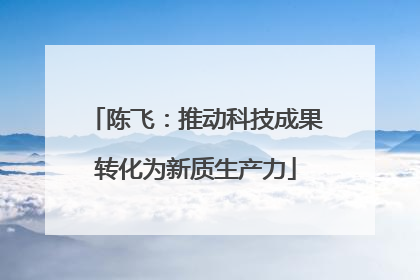 陈飞：推动科技成果转化为新质生产力