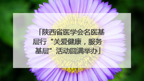 陕西省医学会名医基层行“关爱健康，服务基层”活动圆满举办