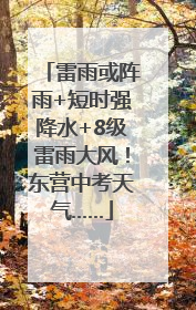 雷雨或阵雨+短时强降水+8级雷雨大风！东营中考天气……