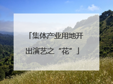 集体产业用地开出演艺之“花”