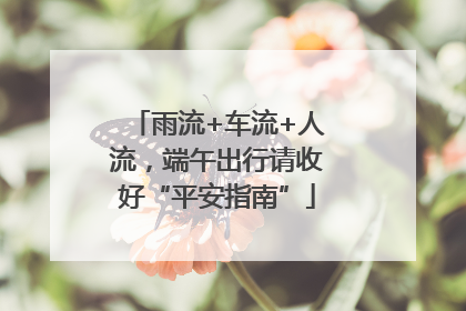 雨流+车流+人流，端午出行请收好“平安指南”