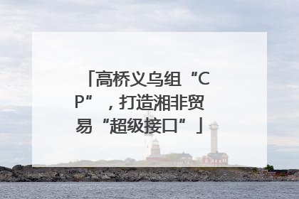 高桥义乌组“CP”，打造湘非贸易“超级接口”