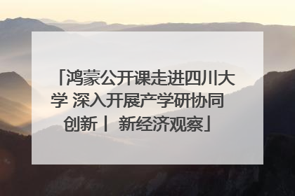 鸿蒙公开课走进四川大学 深入开展产学研协同创新丨 新经济观察