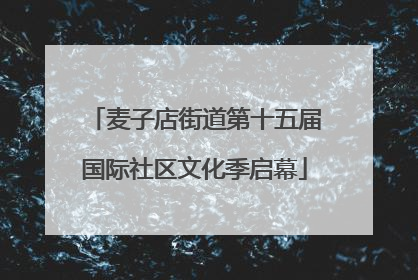 麦子店街道第十五届国际社区文化季启幕