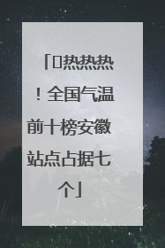 ﻿热热热！全国气温前十榜安徽站点占据七个