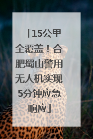 15公里全覆盖！合肥蜀山警用无人机实现5分钟应急响应