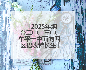 2025年烟台二中、三中、牟平一中面向四区招收特长生