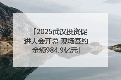 2025武汉投资促进大会开幕 现场签约金额984.9亿元