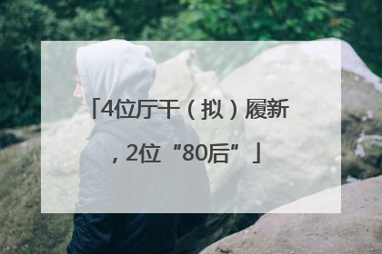 4位厅干（拟）履新，2位“80后”