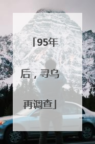 95年后，寻乌再调查